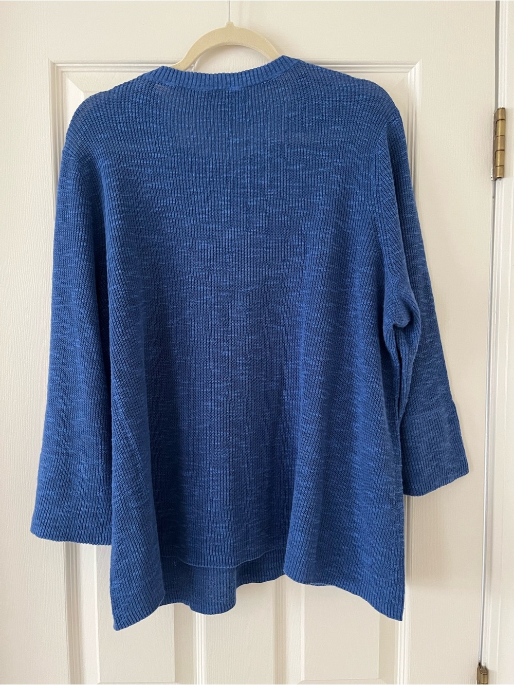 Eileen Fisher Organic Linen Cotton Crewneck Sweater Bell Sleeves Size 2X Blue - Picture 4 of 6